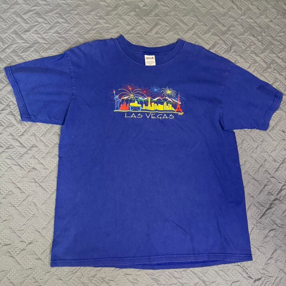 Vintage 00s Las Vegas fully embroidered Tee Casino Party Men's Size Large